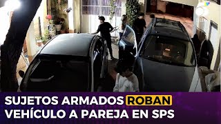 Sujetos armados roban vehículo a pareja en SPS