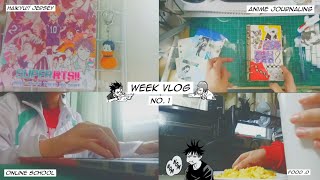 || week vlog 001 :: online classes, anime journaling, haikyuu jersey unboxing