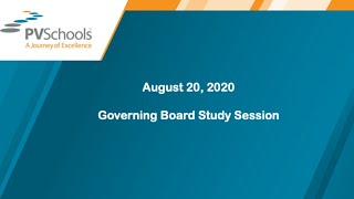 August 20, 2020 - Governing Board Study Session