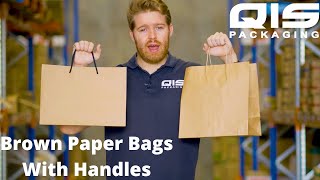 Brown Paper Bags With Handles, 15% Discount | QIS Packaging