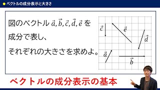 【ベクトルの成分表示と大きさ】についてプロ講師が解説！（数学B／平面ベクトル）