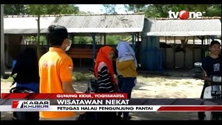 Duh! Meski Sudah Ditutup, Wisatawan Tetap Nekat Kunjungi Pantai Gunung Kidul