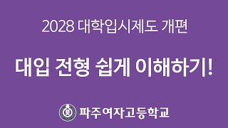 2028학년도 대학 입시 제도 개편에 따른 대입 전형 쉽게 이해하기