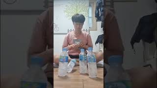 물병 4개 동시에 세우기(4 bottles flip at the same time #viral)