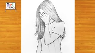تعليم رسم بنات حزينة تبكي مع شعر طويل - videos