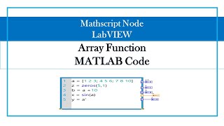 Array Function MATLAB Code (Mathscript Node LabVIEW) LabVIEW Programming