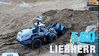 Rc construction site loader! Liebherr580 loader~ #xdm580 #hydraulicRc #toyRc