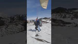 Paragliding in snow ❄️#paragliding #travel #mountains #youtube #subscribe #shots #comment #adventure