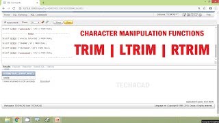 Oracle Tutorial - Character Manipulation Functions TRIM | LTRIM | RTRIM