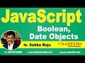 Boolean, Date Objects in JavaScript | JavaScript Tutorial | Mr. Subba Raju