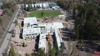 Dji Mini 2 Helix quickshot of the construction site of Karhula elementary school on 7.5.2023 (4K)