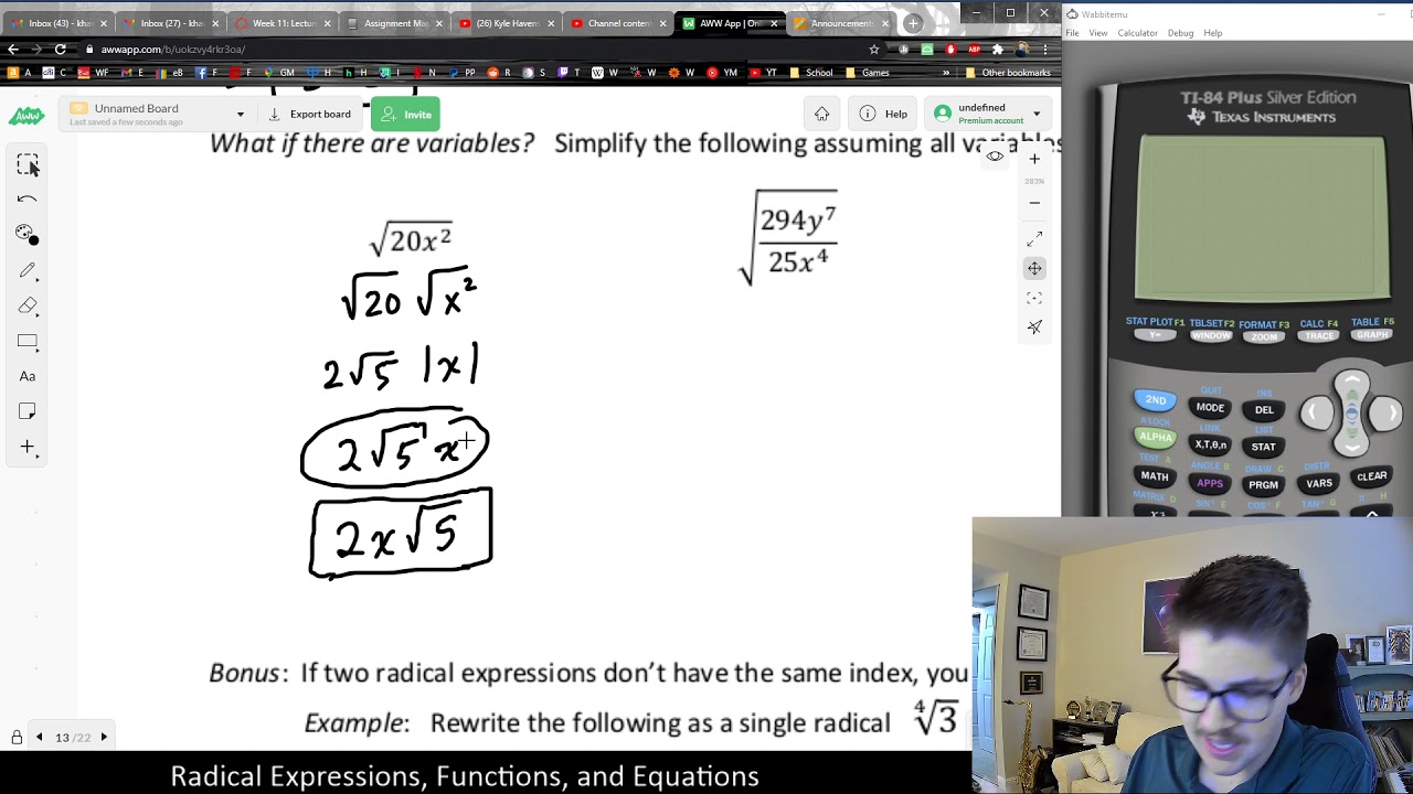 Simplifying Radical Expressions (with Variables) - YouTube