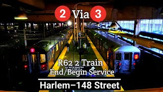 IRT Lenox Av Line: (2) End/Begin Sevice Action @Harlem-148th St + (2) Via (3) \u0026 R62 (2) Trains