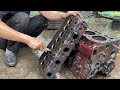 complete truck restoration restoring rusted and damaged huyndai truck engines