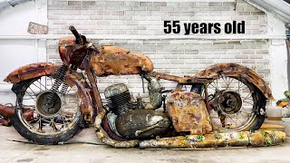 Download Mp3 Restoration Abandoned Old Motorcycle JAWA from 1960s two stroke engine