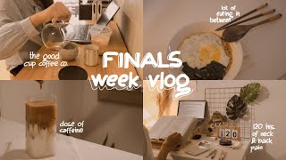 finals week study vlog 📚 study cafe, cram and coffee, all-nighter, and stress eating