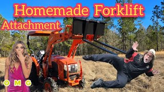 Custom Built Forklift Attachment for Kubota L4060 Tractor with LA805 Loader