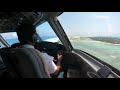 Maldivian Dash 8 Cockpit Landing Dhaalu