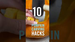 10 GENIUS PUMPKIN CARVING HACKS 🎃#shorts #halloween