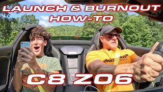 How to use launch and burnout mode in the Chevrolet Corvette C8 Z06
