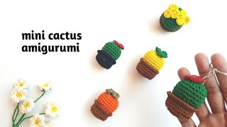 mini cactus amigurumi || gantungan kunci rajut kaktus