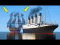 Titanic Was Robbed By Pirate Ship In GTA 5 (HMS Victory And RMS Titanic Ships Met Each Other)