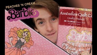 Unboxing \u0026 Review of 1985 Peaches N Cream Barbie Pillowcase by Australian Quilt Co. (No.)