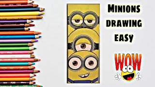 How To Draw Minions Step By Step Easy 🔥 | Minions Sketch | Minions Painting for kids #Shorts