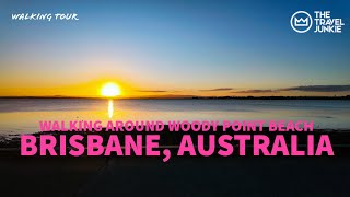 RELAXING SUNSET WALK IN BRISBANE | WOODY POINT BEACH | AUSTRALIA WALKING TOUR | OCEAN SOUNDS 4K