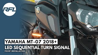 Yamaha MT-07 2018+ LED sequential turn signal lights installation DIY (front lights)