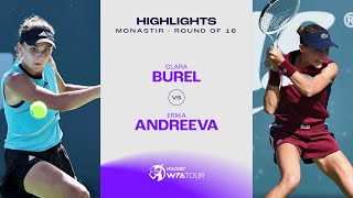 Clara Burel vs. Erika Andreeva | 2023 Monastir Round Of 16 | WTA Match Highlights