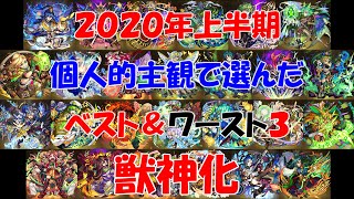 【モンスト】＃２２３　個人的主観で選んだ２０２０年上半期獣神化ベスト＆ワースト３