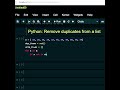 #python remove duplicate from a list