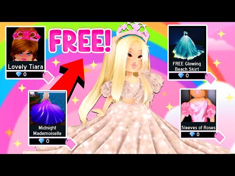I ONLY WORE FREE ITEMS TO COMPETE IN THE PAGEANT IN ROYALE HIGH… Roblox
