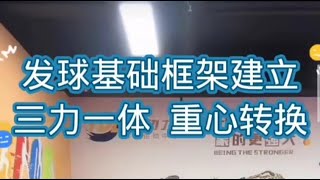 发球基础框架建立 三力一体 重心转换