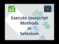 Execute Javascript Methods in Selenium