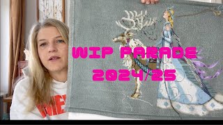 Wip Parade 2024/25 SO Viel  Kreuzstich, Patchwork und Gestricktes