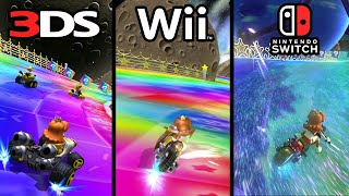 3DS Rainbow Road - Mario Kart 7 (3DS) vs. Mario Kart Wii vs. Mario Kart 8 Deluxe (Switch)