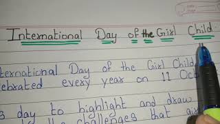 Few lines on International Day of the Girl Child || Speech on International day of the girl child