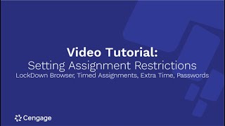 Setting Assignment Restrictions | WebAssign