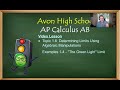 Avon High School - AP Calculus AB - Topic 1.6 - Examples 1-4