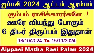 கும்பம் - ஐப்பசி'ல் ஆட்டம் ஆரம்பம் - Aippasi Matha Rasi Palan 2024 in Tamil - Kumbam Aippasi 2024