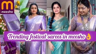 😱🔥meesho \u0026Instagram trending \u0026viral pattu💜 sarees😱#meesho #instagram #viral#trending #meeshohaul