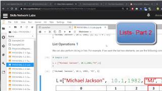 Lists 2- Python for Data Science- IBM Cognitive
