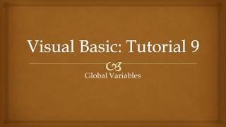 Visual Basic Tutorial 9
