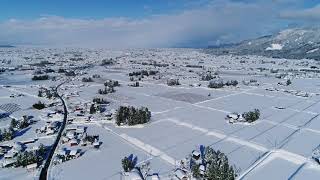 【最上のとやま/４K動画/ドローン】豪雪砺波平野篇　富山/砺波市/風景　The finest view of Toyama　Snow scene/Tonami/Drone