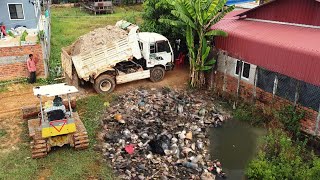 Start incredible new PROJECT! Top power machinery, dump trucks \u0026 dozer turn hard work to easy work