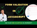 javascript form validation | form validation in javascript