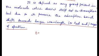 Auxochromes, Auxochromes Definition