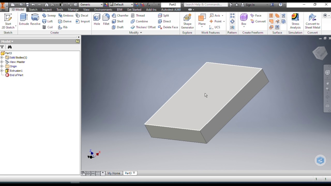 Autodesk Inventor 3d Modeling Basic Training Youtube